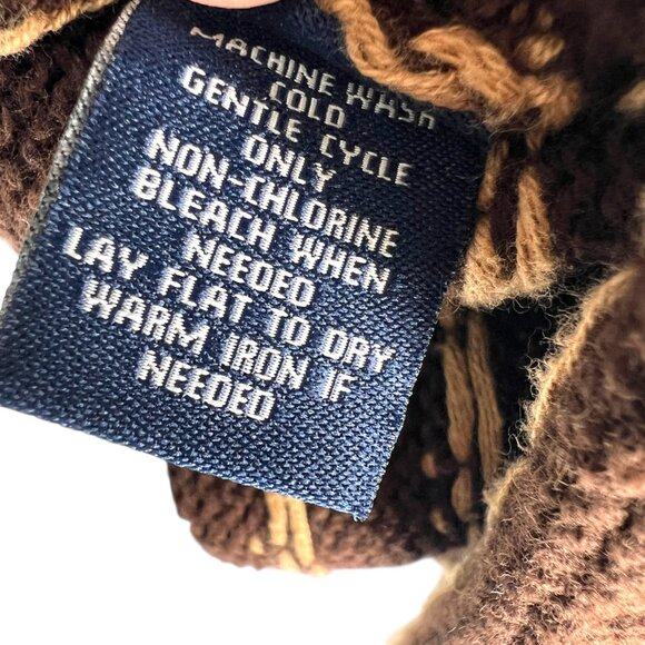 Chaps Southwest Shawl Collar Cardigan Upcycled Sweater Brown Size XL - Picture 11 of 13